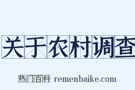 关于农村调查是什么意思的图片